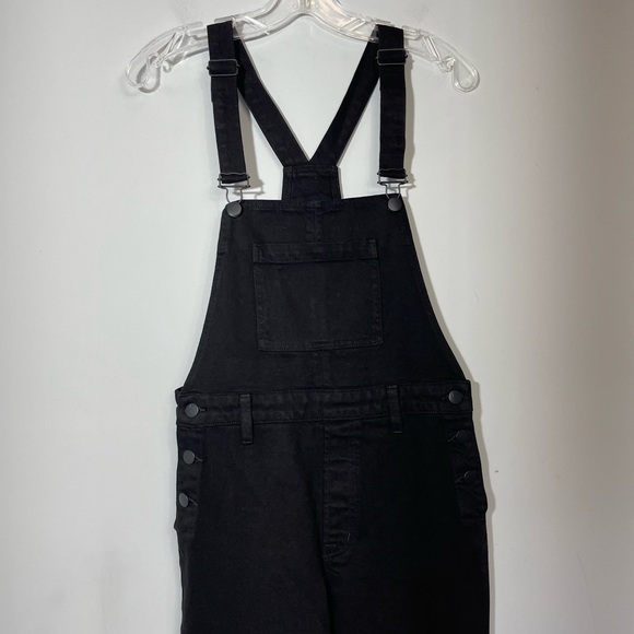 J BRAND JULES OVERALLS JEAN DUNGAREES BLACK BOYFRIEND STRAIGHT LEG RETRO DENIM M - Picture 14 of 16
